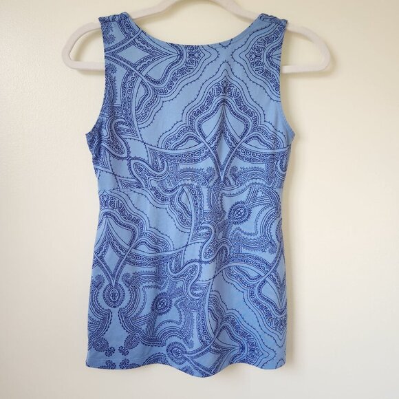 Patagonia Sleeveless Bandha Top in Blue Paisley Size Small - Picture 4 of 5